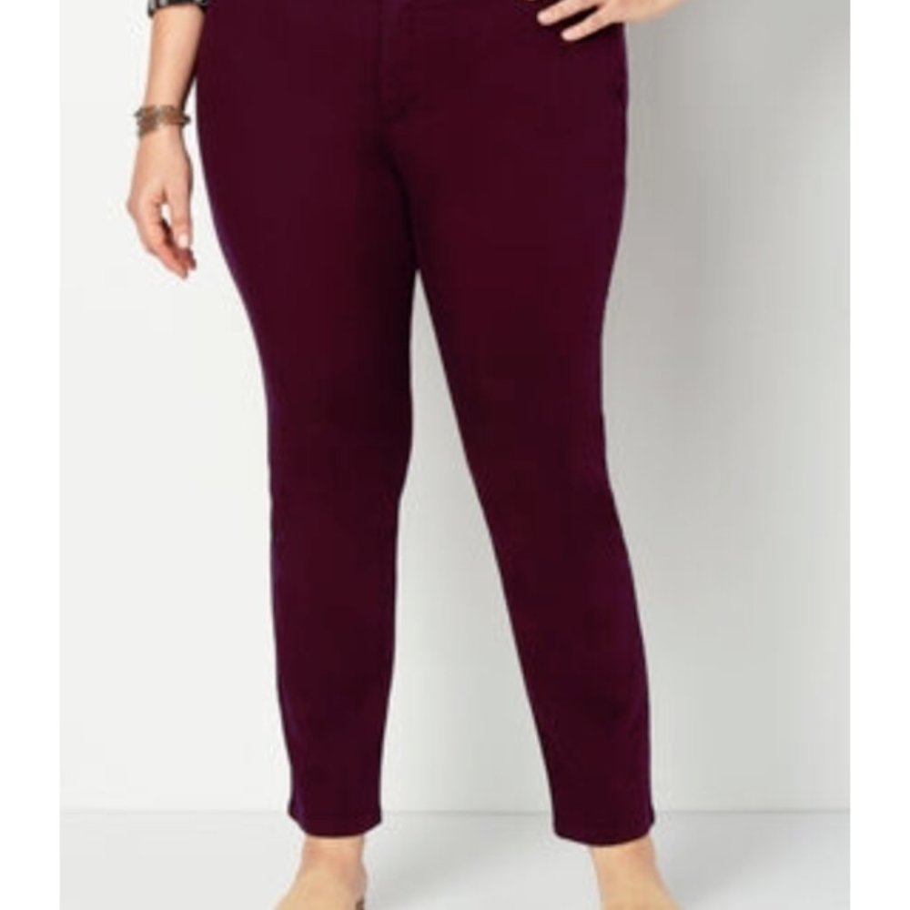 Purple grape CJ Banks Stretch Jeans 14W - like new